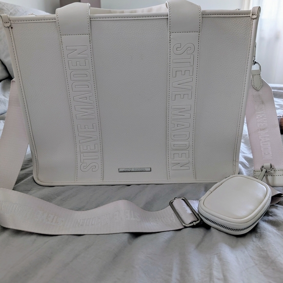 Steve Madden White Tote Bag - Picture 1 of 10